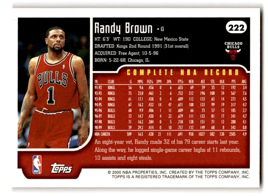1999-00 Topps #222 Randy Brown - Trading Cards