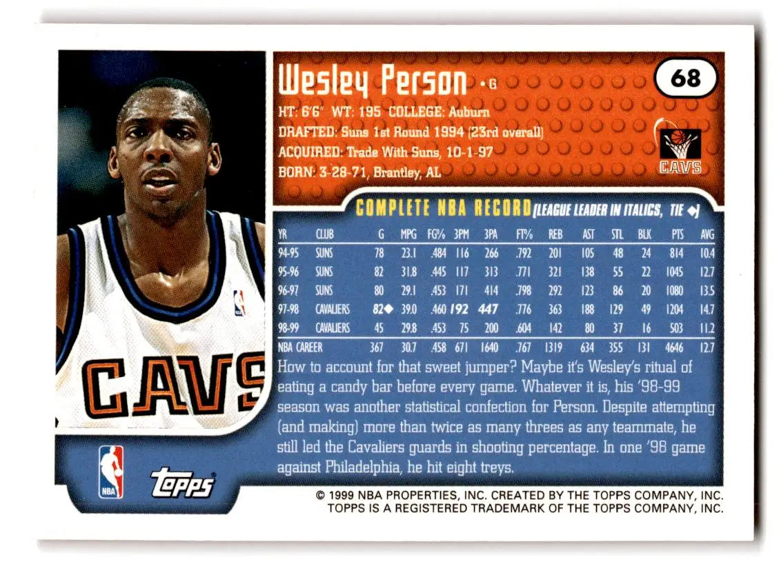1999-00 Topps #68 Wesley Person - Trading Card