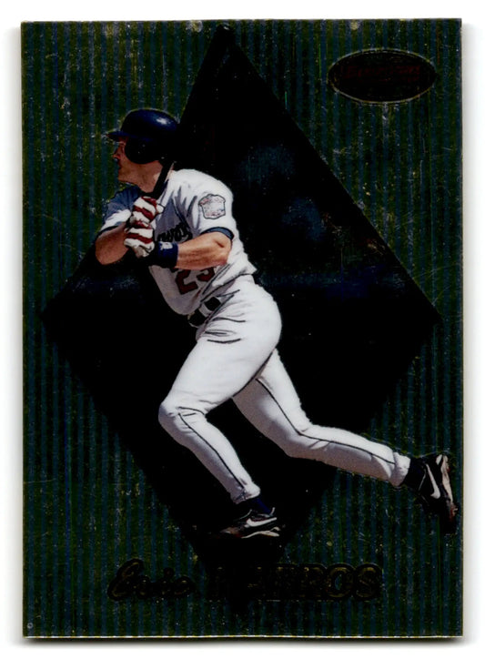 Baseball trading card featuring Eric Karros in batting stance from Bowman Baseball Los Angeles Dodgers