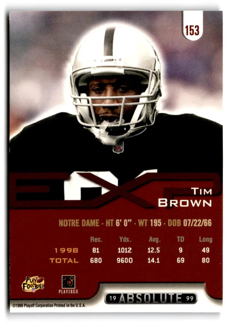 1999 Playoff Absolute EXP #153 Tim Brown - Trading Card