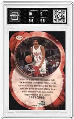 Graded Press Pass Andre Miller basketball card from 1999 Y2K Arena Club collection
