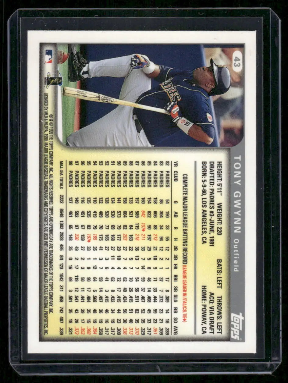 1999 Topps Tony Gwynn #43 Baseball