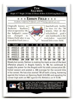 Tim Salmon baseball card from 1999 Upper Deck Victory #6 collectible series