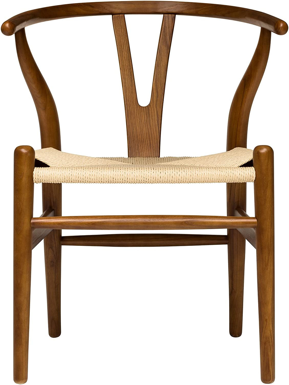 Hans Wegner Woven Seat Chair, Walnut/Natural-1