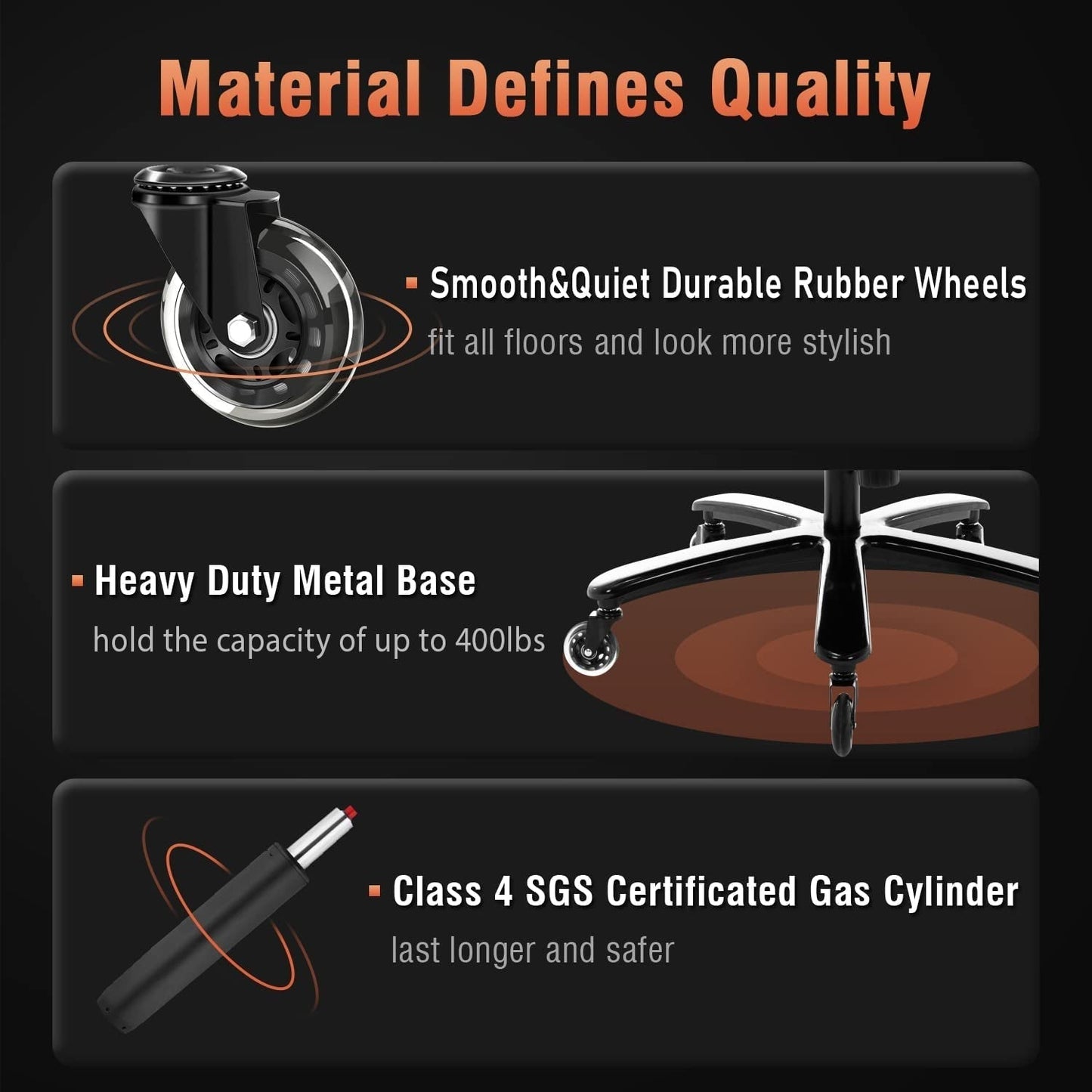 Ergonomic 400Lbs Office Chair with Adjustable Support-1