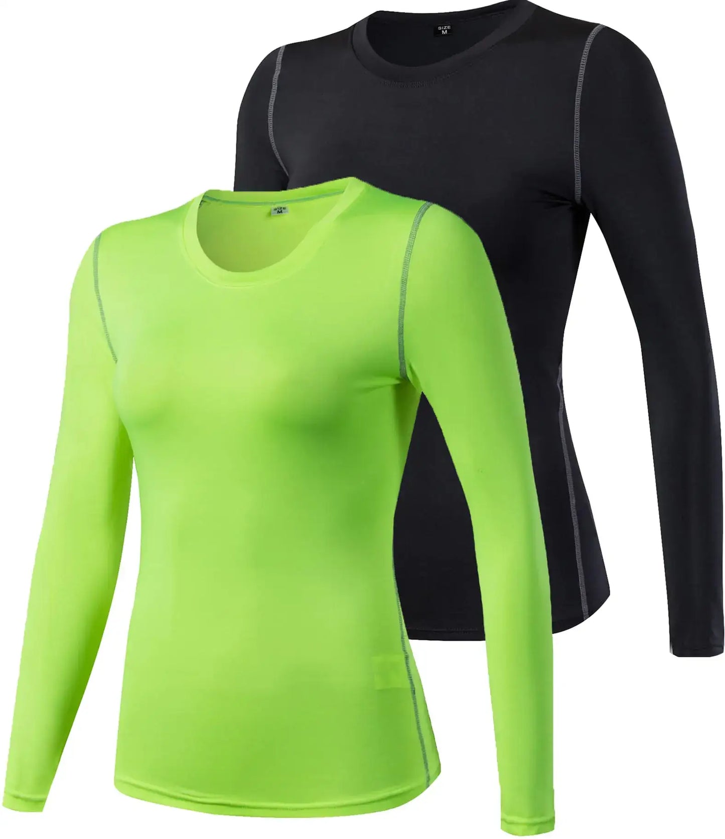 Two long sleeve athletic shirts with sun protection UPF 50+ for workout and running
