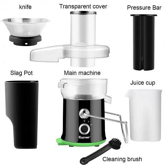 2 Speed Wide Mouth Fruit and Vegetable Centrifugal Electric Juicer.. - Color:Black - Juicers & Coffee Machines