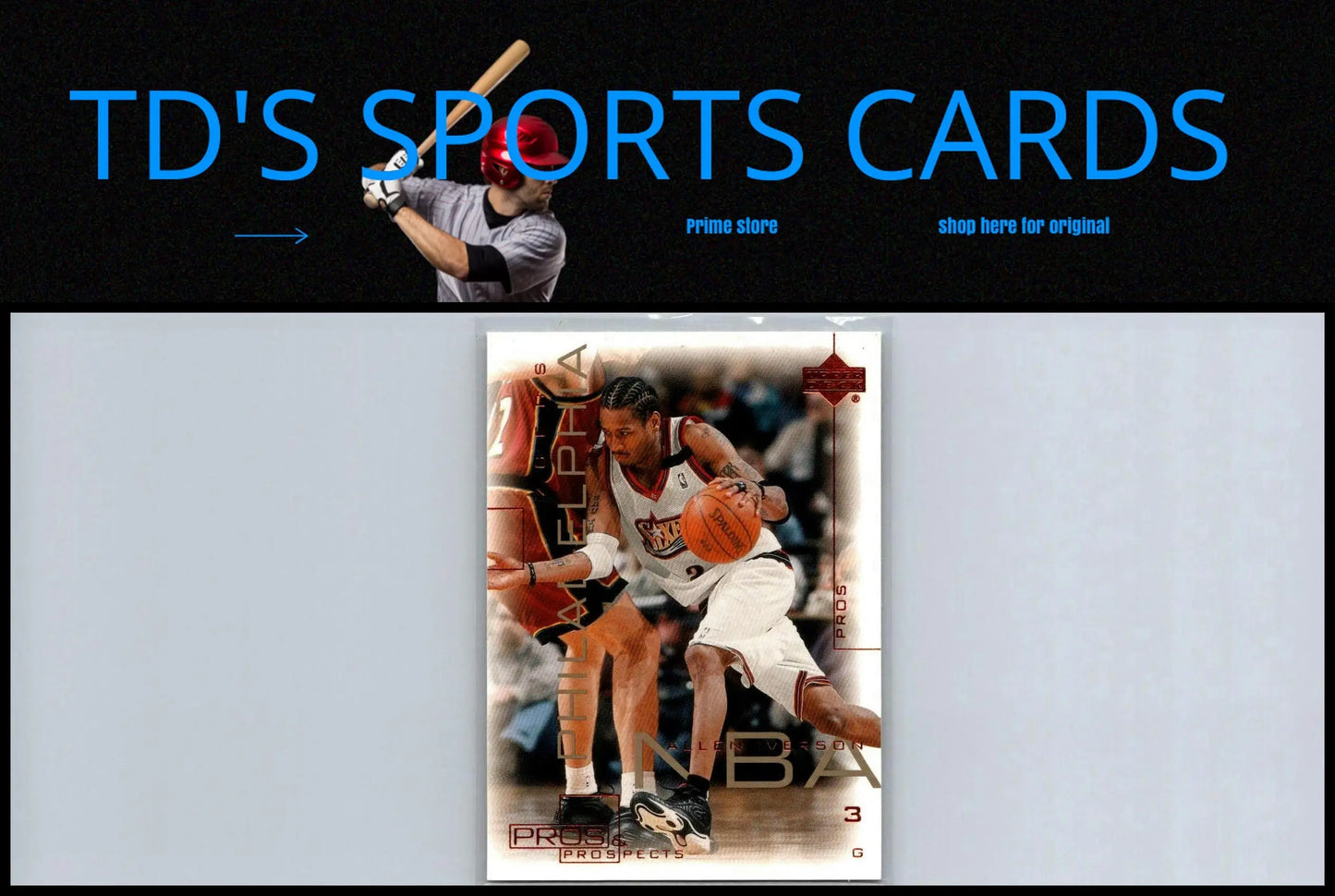 Basketball trading card of Allen Iverson from Upper Deck Pros & Prospects series