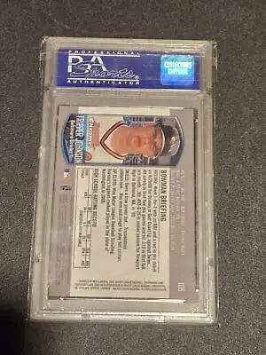 Encased baseball card of Tripper Johnson from 2000 Bowman Chrome Draft Picks