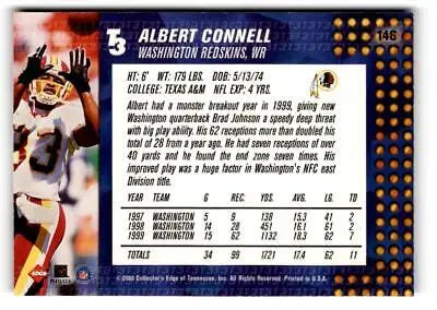 Albert Connell football card from 2000 Collector’s Edge T3 #146 Albert Connell Retail