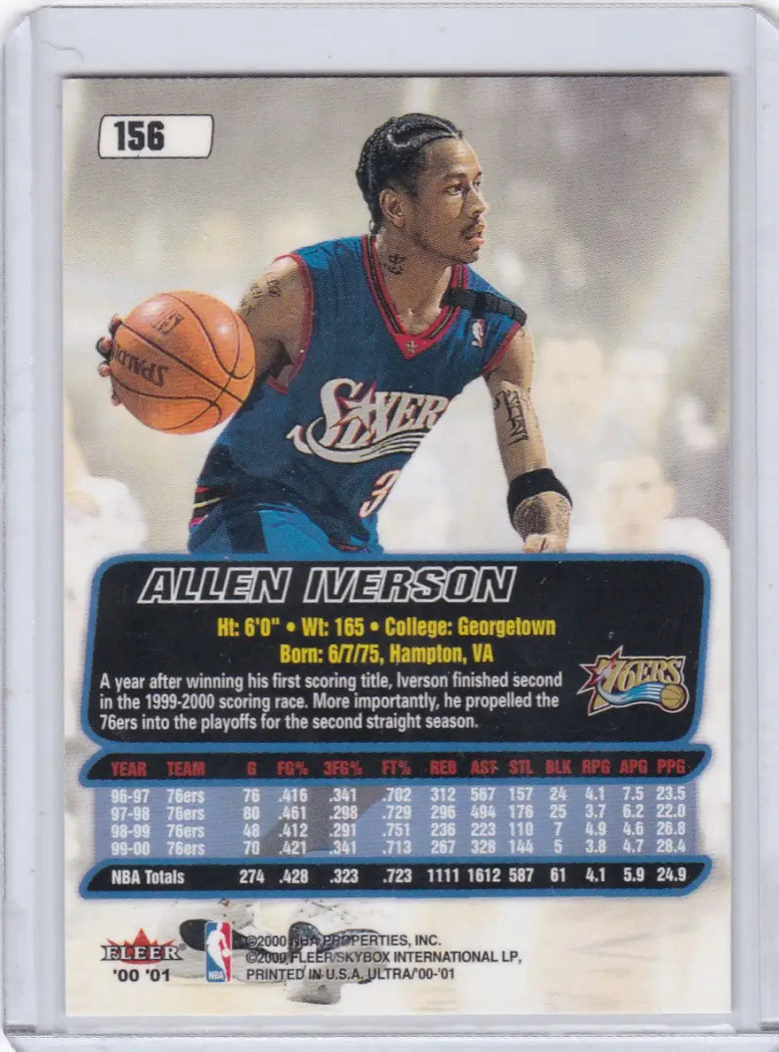 2000 FLEER #156 ALLEN IVERSON- SIXERS - Trading Card