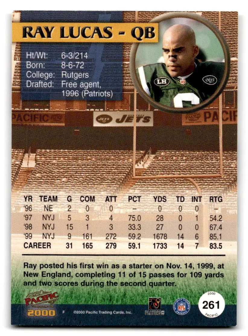 2000 Pacific #261 Ray Lucas - Trading Card