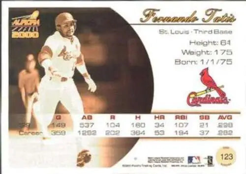 Fernando Tatis 2000 Pacific Aurora baseball card with original gloss, Cardinals ID 58851