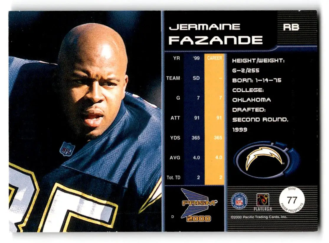 2000 Pacific Prism Prospects #77 Jermaine Fazande - Trading Card