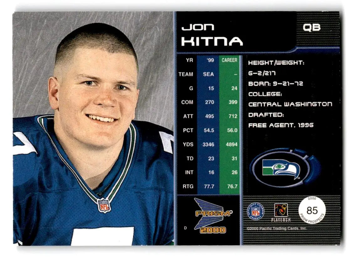 2000 Pacific Prism Prospects #85 Jon Kitna - Trading Card