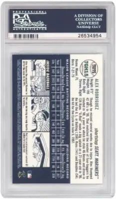 Graded Alex Rodriguez baseball card from Topps Gallery Heritage series PSA 10