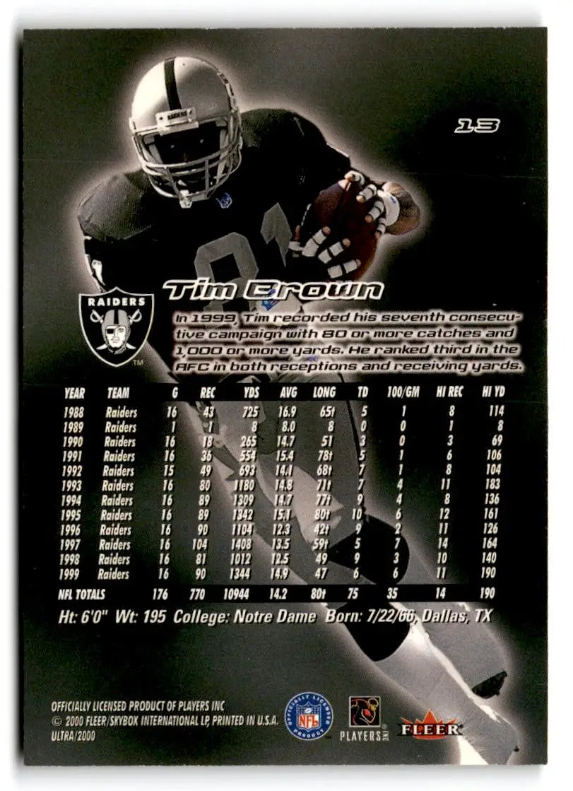 2000 Ultra #13 Tim Brown - Trading Cards