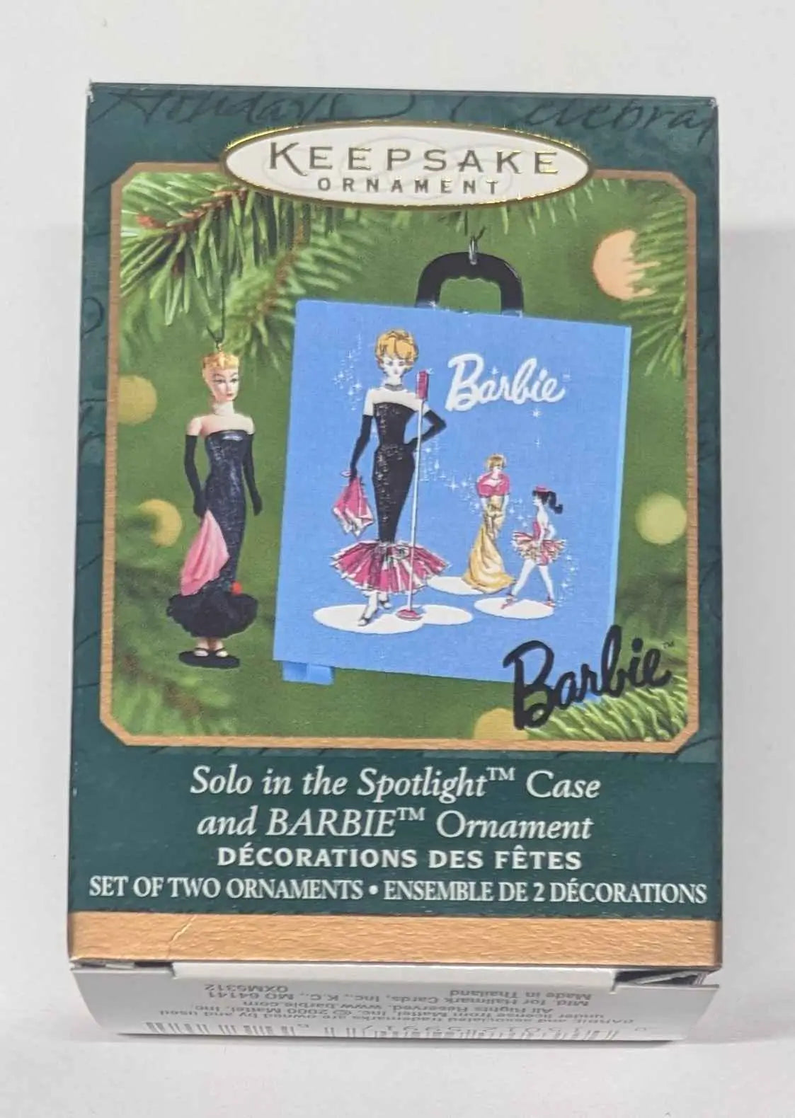 Hallmark Keepsake ornament box featuring a Barbie doll display case design