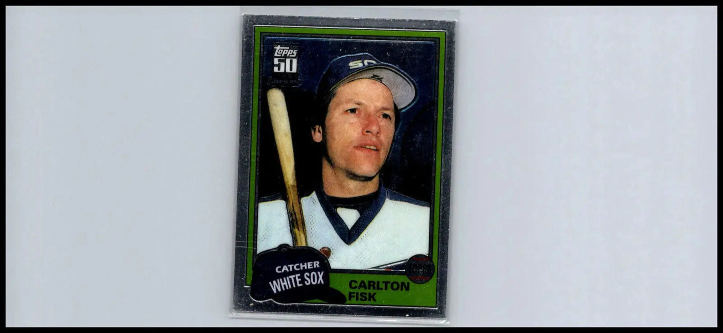Carlton Fisk Chrome card from 2001 Topps Traded & Rookies T100 collection