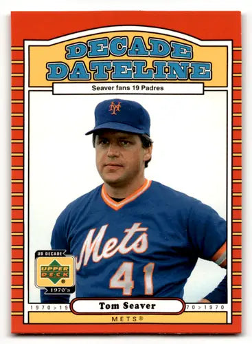 Original gloss 2001 Upper Deck Decade 1970s Tom Seaver baseball card with Mets