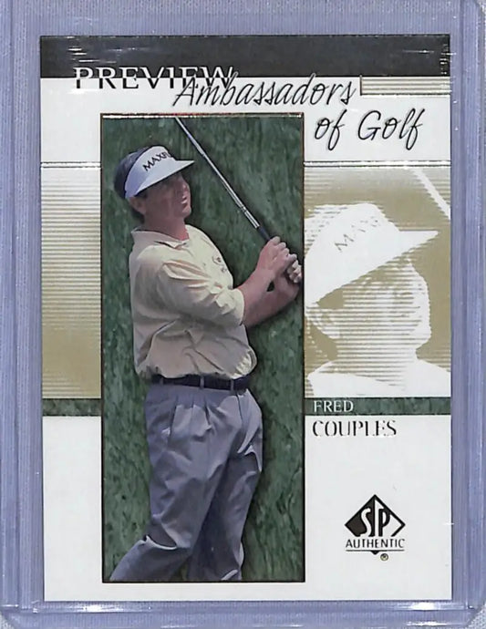 Fred Couples golf card from 2001 Upper Deck SP Authentic Preview series