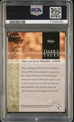 Graded Tiger Woods trading card from Tiger’s Tales by Upper Deck featuring Tiger Woods
