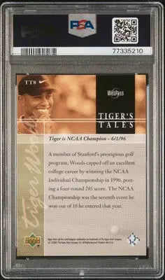Upper Deck Tiger’s Tales Tiger Woods trading card PSA 9 golf collectible