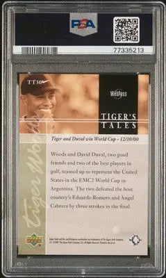 Graded Tiger Woods sports trading card from Upper Deck Tiger’s Tales series PSA 9