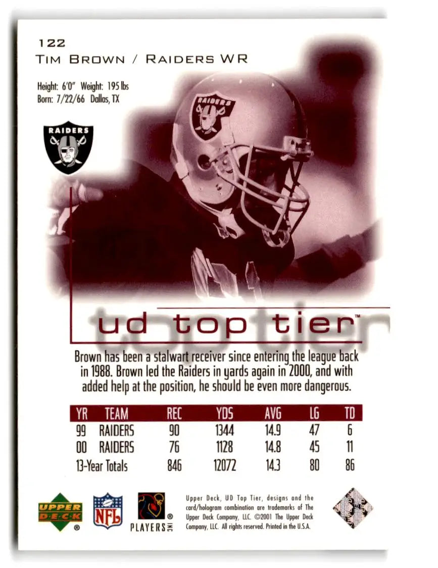 2001 Upper Deck Top Tier #122 Tim Brown - Trading Card