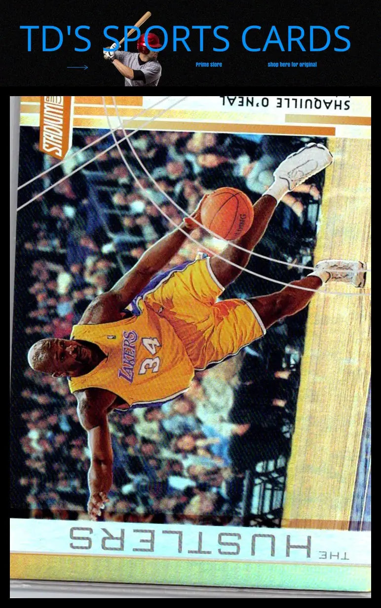 2002-03 Stadium Club H11 Shaquille O’Neal basketball card showcasing The Hustlers design