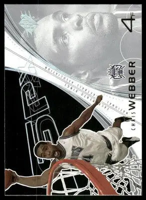 2002-03 Upper Deck NBA Chris Webber trading card displayed in NBA Chris Webber collection