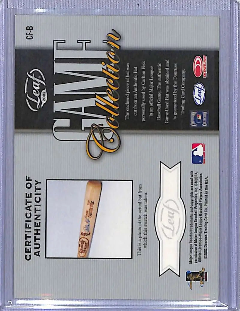 Carlton Fisk Game Collection card featuring game-used basketball memorabilia piece