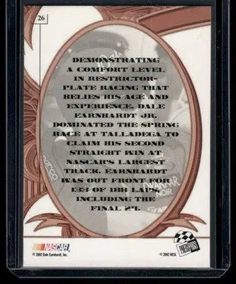 2002 Press Pass Dale Earnhardt Jr. #26 NASCAR