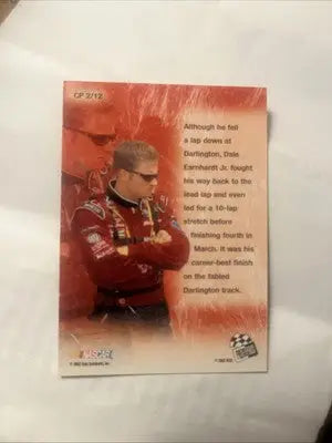 Dale Earnhardt Jr. trading card from 2002 Press Pass Optima Cool Persistence #CP2