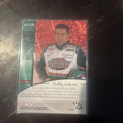 Bobby Labonte trading card from 2002 Press Pass Premium In The Zone Insert IZ8