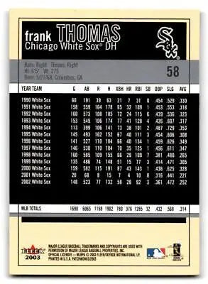 Frank Thomas baseball card from the 2003 Fleer Patchworks trading cards collection