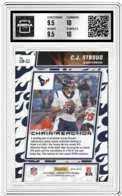 Graded C.J. Stroud football card from Panini Donruss Optic Chain Reaction Silver Prizm
