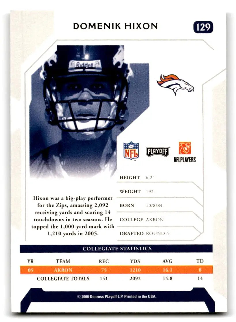 2006 Playoff NFL Playoffs #129 Domenik Hixon - Trading Card