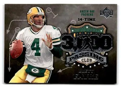 Brett Favre Green Bay Packers trading card from Upper Deck’s 3000 Yard Passing Club