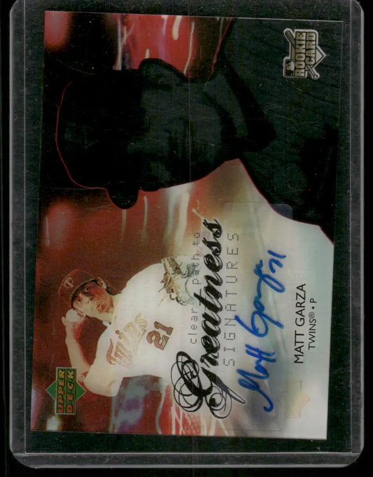 Autographed Matt Garza baseball rookie card from 2006 Upper Deck Greatness Signatures