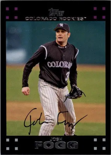 Original gloss 2007 Topps Josh Fogg NMMT baseball card featuring Josh Fogg Rockies