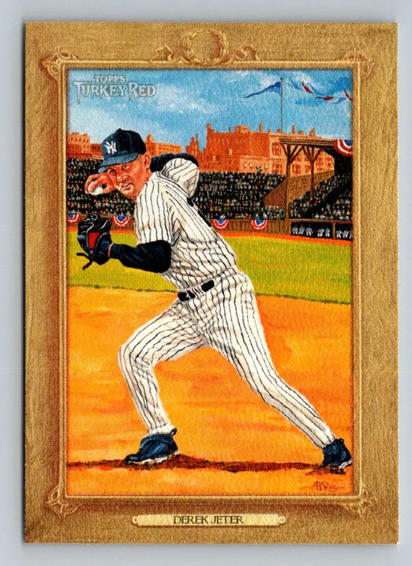 Derek Jeter Topps Turkey Red baseball card from 2007 featuring the New York Yankees