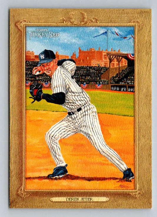 Derek Jeter Topps Turkey Red baseball card from 2007 featuring the New York Yankees