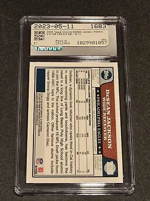 DeSean Jackson rookie card 2008 Topps Chrome Refractors TC198 graded CSG 8.5