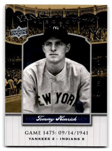 Original gloss Tommy Henrich baseball card from 2008 Upper Deck Yankee Stadium Collection