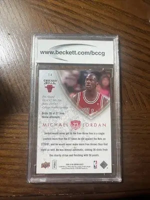 Upper Deck Michael Jordan MJ Legacy Hall of Fame trading card in clear slab