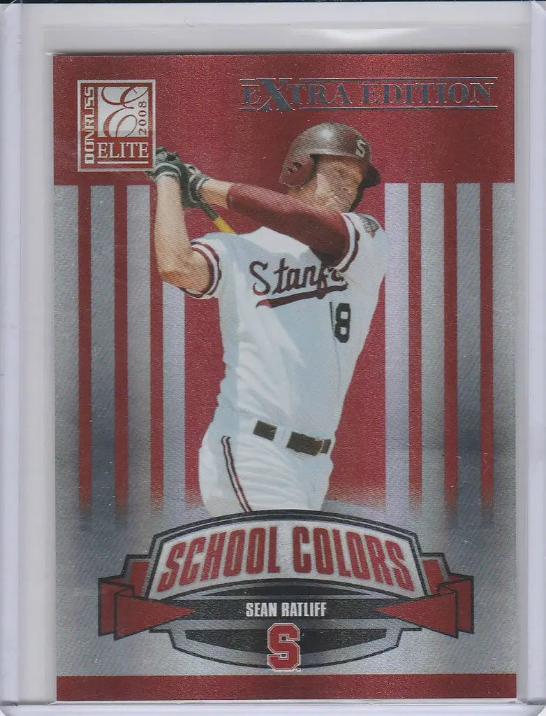 Baseball card of Stan Ratliff in white uniform from Donruss Extra Edition School Colors