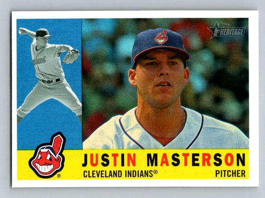 Justin Masterson 2009 Topps Heritage #619 baseball card Cleveland Indians collectible
