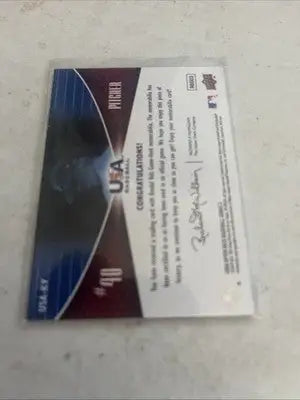 Baseball card of Kendal Volz from USA National Team in protective sleeve