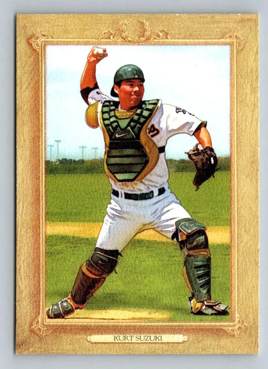 Kurt Suzuki Turkey Red baseball card 2010 Topps TR94 featuring the Oakland Athletics